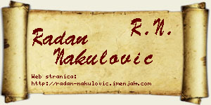 Radan Nakulović vizit kartica